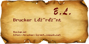 Brucker Lóránt névjegykártya